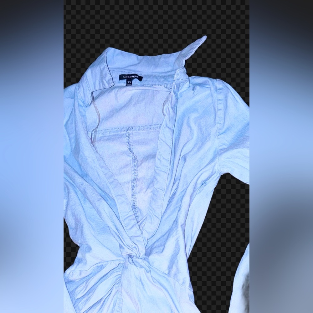 Fashion Nova Executives Only Shirt Dress - Light Blue